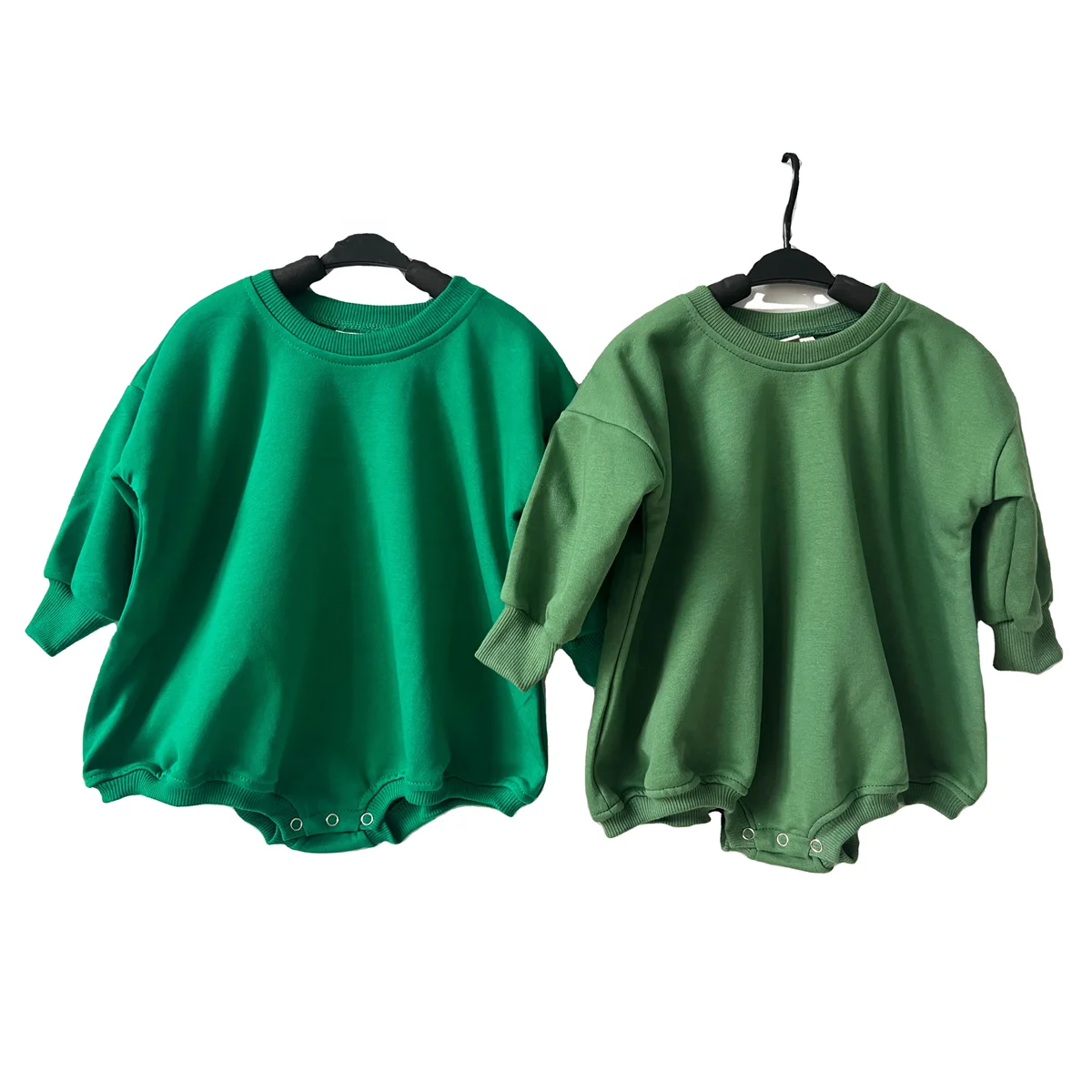 Custom Infant Baby Newborn Clothing Jumpsuit French Terry Sweatshirt Long Sleeve Bubble Romper - Image 6