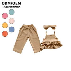 Summer Kids Fashionable Cotton and Linen Set Unique Bright and Cool Breathable Short Clothing Trendy for Baby