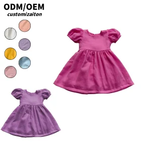 Summer Fairy Style Girls' Crepe Chiffon Dress O-Neck and Layered Soft and Breathable Cute Print Design for Kids