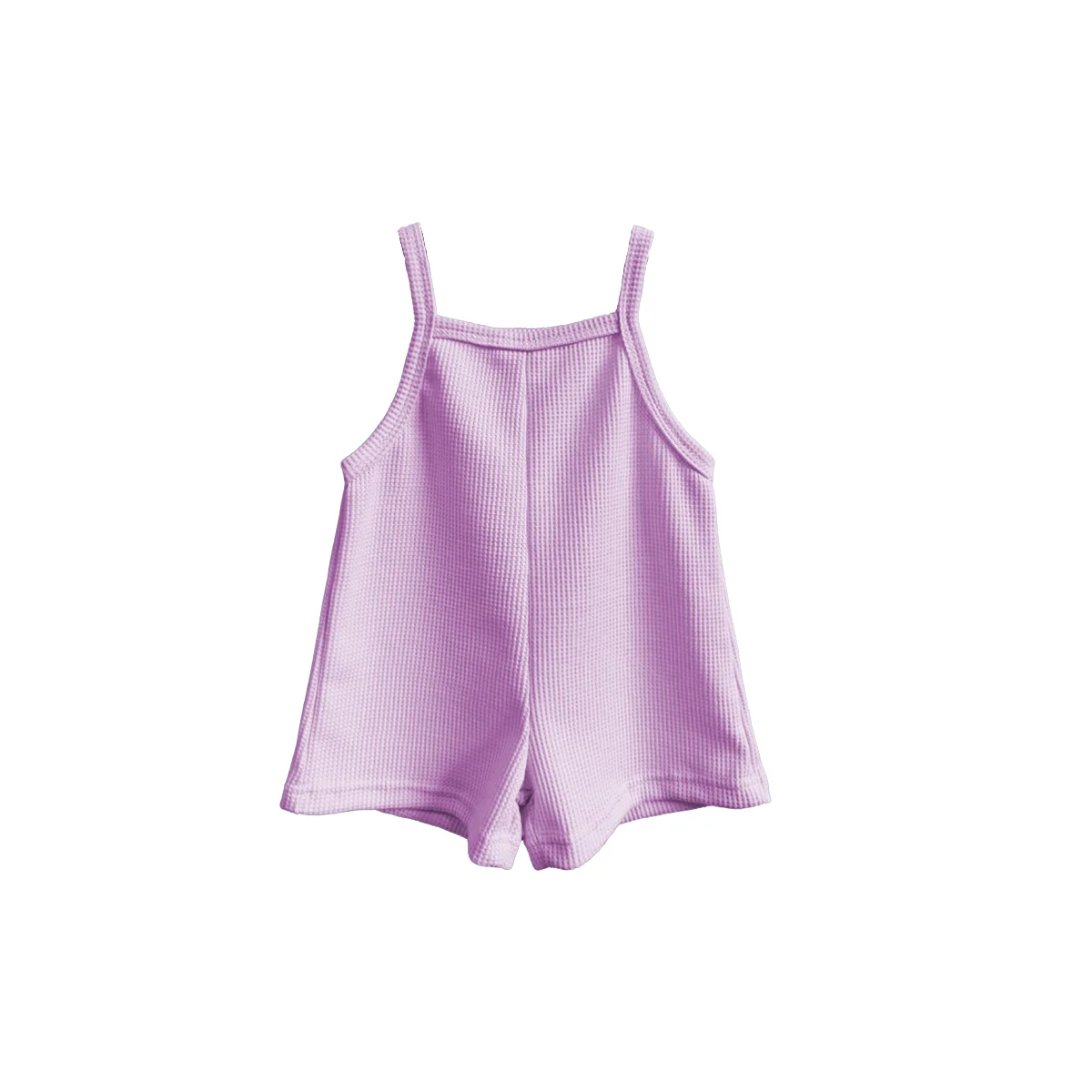 Hot Sale Fresh & Trendy Brightly Colored Waffle Jumpsuits Sporty Casual Baby Rompers Fashionable for Kids - Image 3