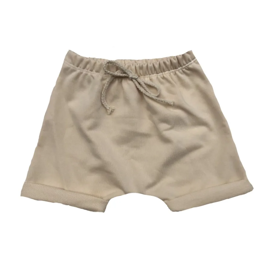 Good Quality Linen Cotton Color Block Straight Pants Breathable Drawstring Baby Shorts for Summer - Image 6