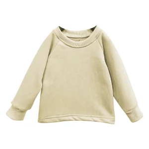 Custom French Terry Crewneck Sweatshirts Raglan Sleeve Spring Baby Kids Basic Pullover Shirt