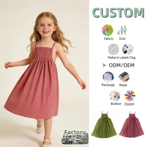 Summer Girls' Skirt Girls' Camisole Dress Summer Baby Dress for Girls Summer Woven-checkered Wrap Skirt Dress for 0-8T
