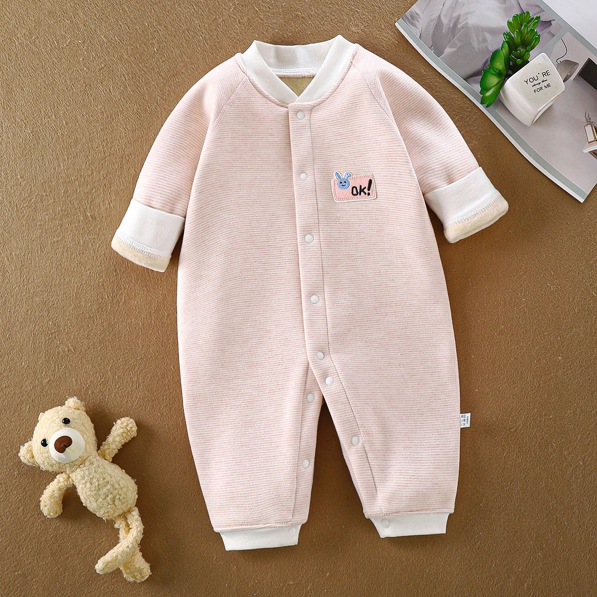 Baby Warm-up Set Baby Romper Baby Warm-up One-piece Suit Pullover and Pants One-piece Dress New Autumn and Winter Baby Clothes - Image 5
