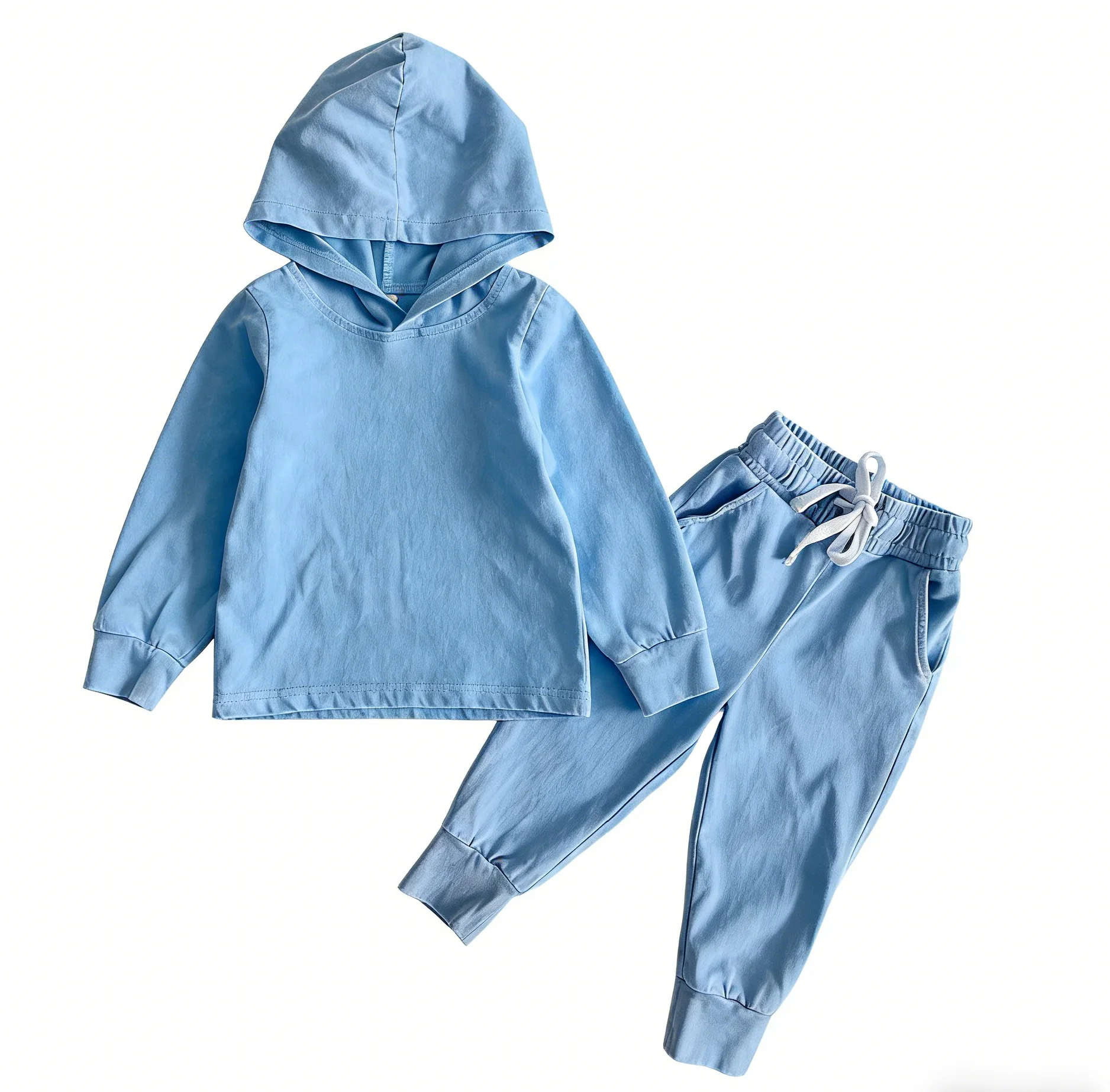 Custom Children's Hoodie Set Kids Clothes Set Spring and Autumn Baby Boys Clothes Long Sleeve Acid-wash Hoodie Set for 0-8T - Image 5