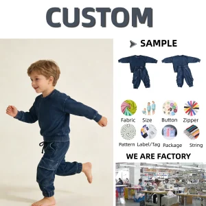 Custom Children's Sweatshirt Set Kids Clothes Set Spring and Autumn Baby Boys Clothes Long Sleeve Fried Snowflake Hoodie Set