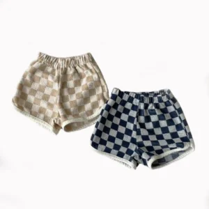 RTS Baby Clothes Foreign Style Leisure Checkerboard tide Take Shorts Men's and Women's Babies Simple Striped Children's Pants