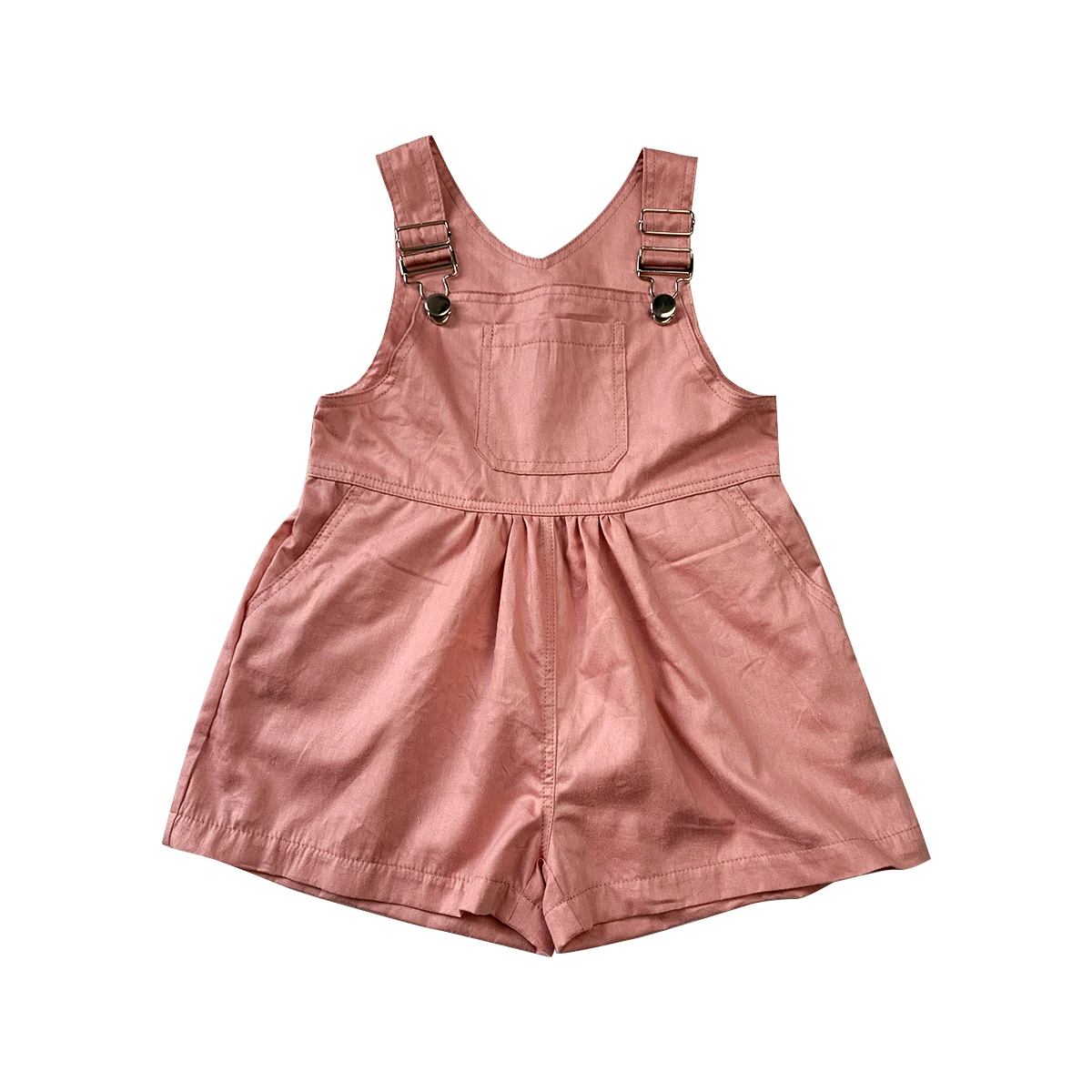 Baby Corduroy Overalls Summer Sleeveless Romper Kids Square Neck Dungarees Toddler Overall Shorts - Image 5