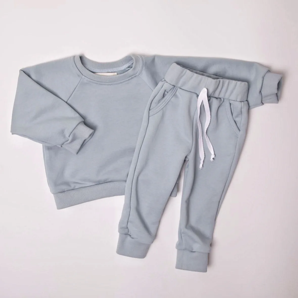 Ready to Ship Boys Girls Sweatshirt and Pants French Terry Casual Jogger Pullover Baby Clothing Set - Image 2