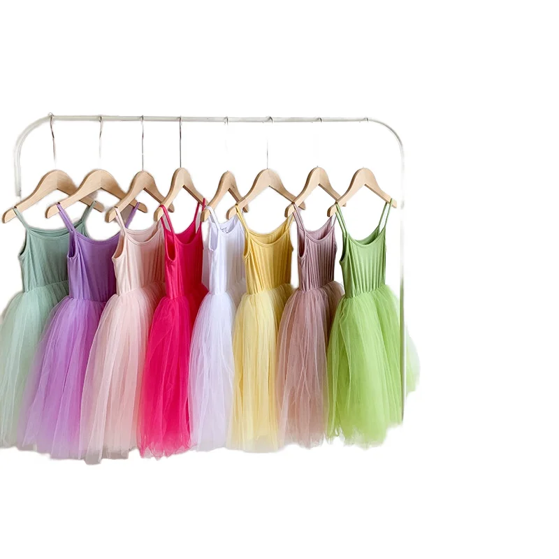 RTS Hot Sell Little Girl Summer Ruffle Neck Sleeveless Linen Cotton Blend Long Dress