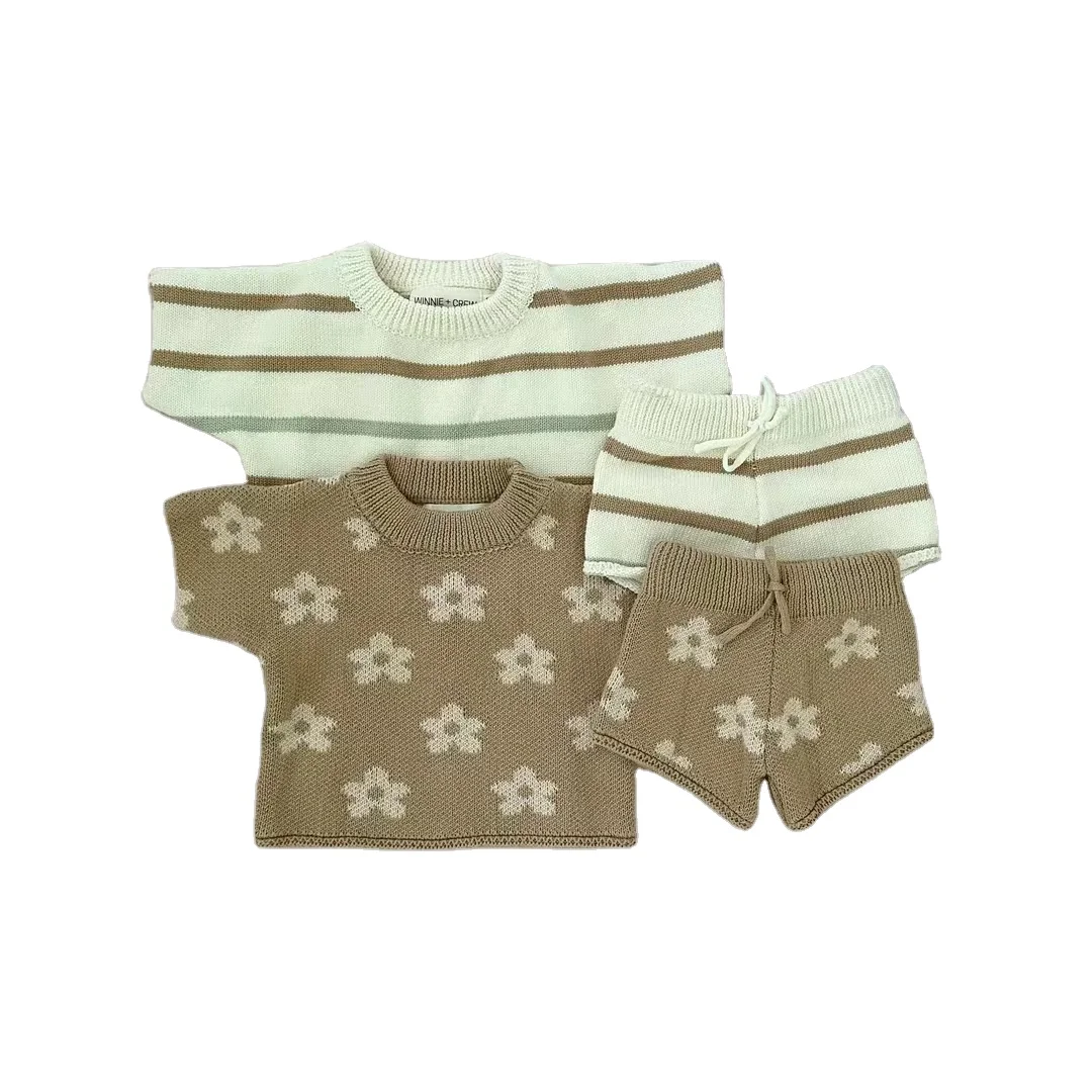 Custom Autumn Soft Baby Knitted Sweater Set Toddler Long Sleeve Casual Wear Toddler Clothes Set - Image 4