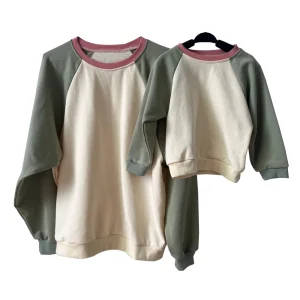 Hot Sale High Quality Mommy and Me Autumn Sweater Cotton Crew Necks Shirt Top Long Sleeves Sweater Shirt