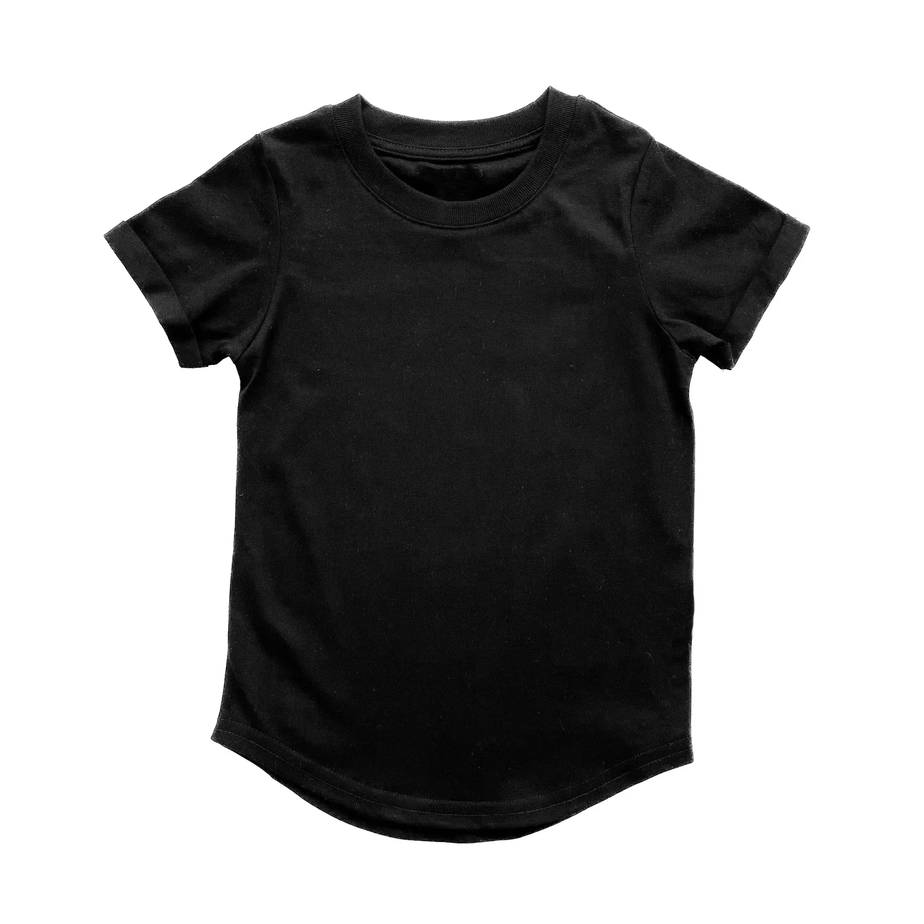 Custom Summer Baby Shirt Short Sleeve Curved Hem Basic Tees Tops - Image 5