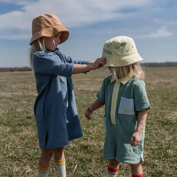 Boutique Custom Toddler Terry Cloth Romper Pocket Color Block Jumpsuit Summer Lovely Popular Toddler Clothing - Image 3