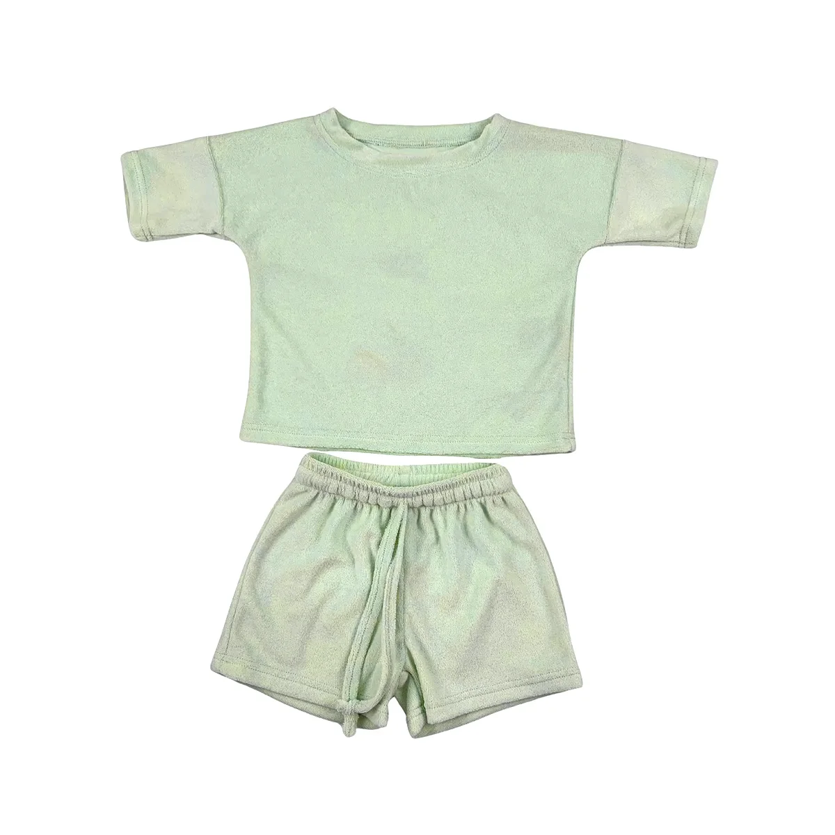 Customized Summer Seaside Leisure Sports Suit Sweat-absorbent Short-sleeved Lace-up Shorts Two-piece Suit - Image 4