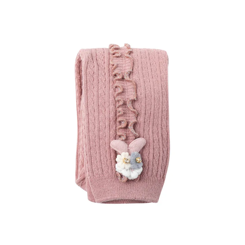 Autumn Warm Candy Colors Cute Rabbit Colorful Baby Legging Comfortable Knitting Trouser Pants for Kids - Image 6