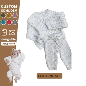 Baby Toddler Girls  Boys Knit Set Breathable Knitting Singlet and Shorts Girl Outfit Long Sleeve Knitwear Set