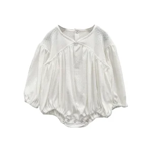 High Quality Baby Jacquard Bubble Sleeve Soft Romper Spring Infant Toddler Baby Jumpsuit