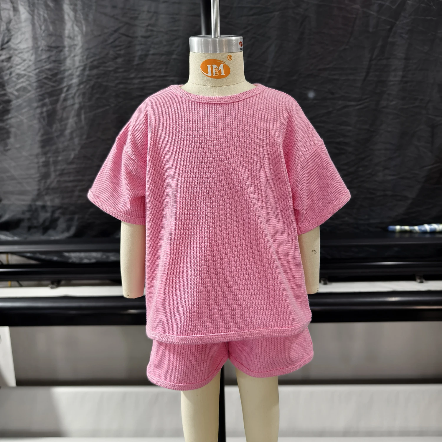 100% Cotton Custom Waffle Summer Baby Toddler Kids Short Casual Solid 2pcs Baby Clothing - Image 3