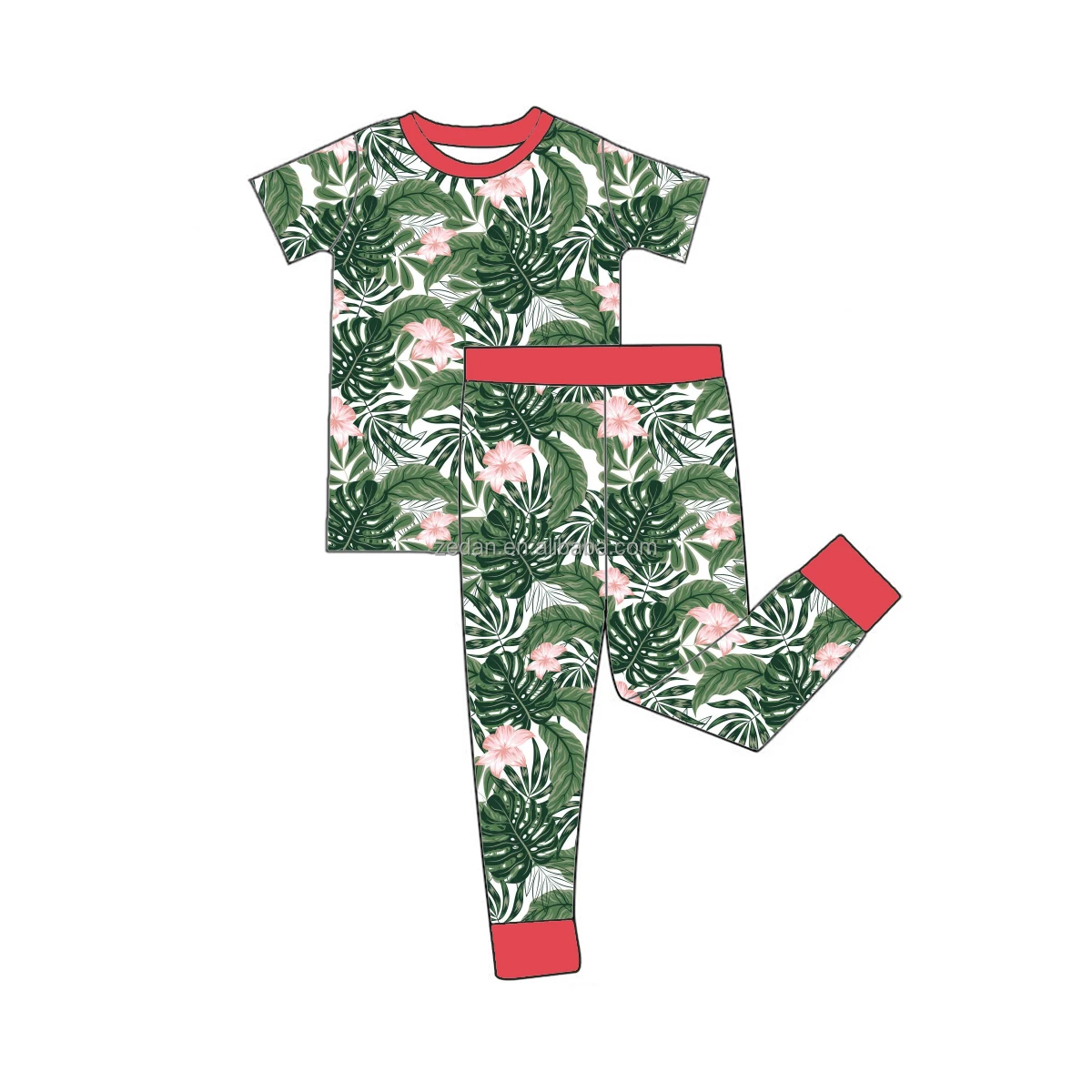 Kids Bamboo Pajamas Sea Prints Two Piece Short Sleeve and Pants Set Summer Cozy Bamboo 2 Piece Pjs - Image 6