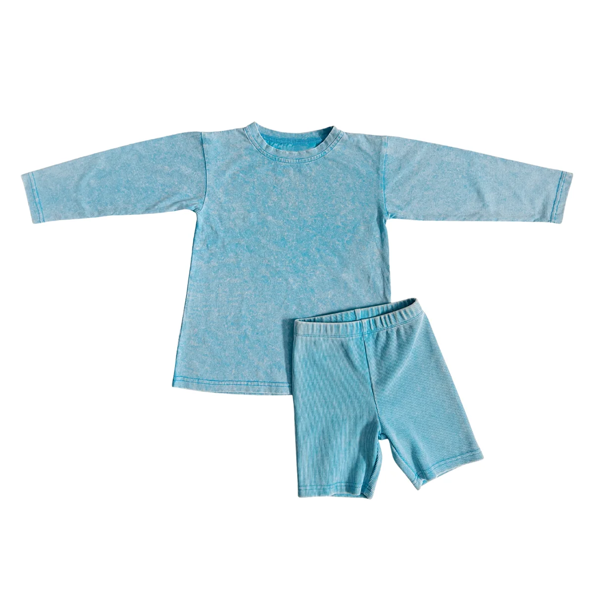 OEM Kids Clothes Set for Summer Boy's 2 Piece Outfits Long Sleeve Collar Shirt and Shorts Clothing Set - Image 2