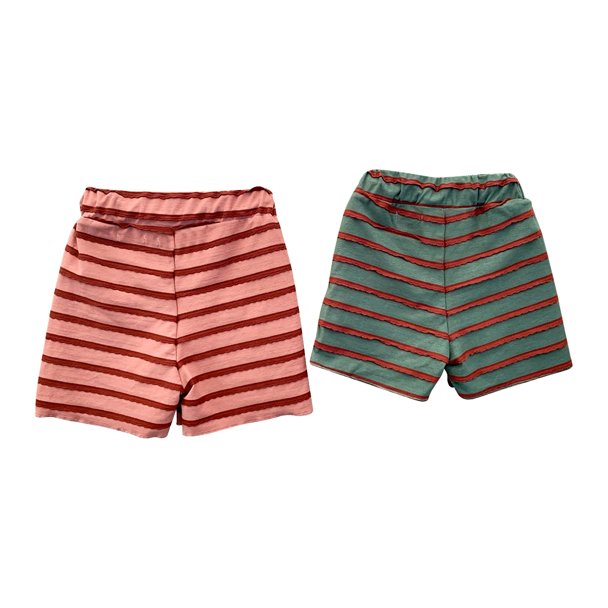 Striped Drawstring Waist Baby Shorts Kids Casual Summer Shorts Louver Knitted Cotton Baby Clothing Shorts