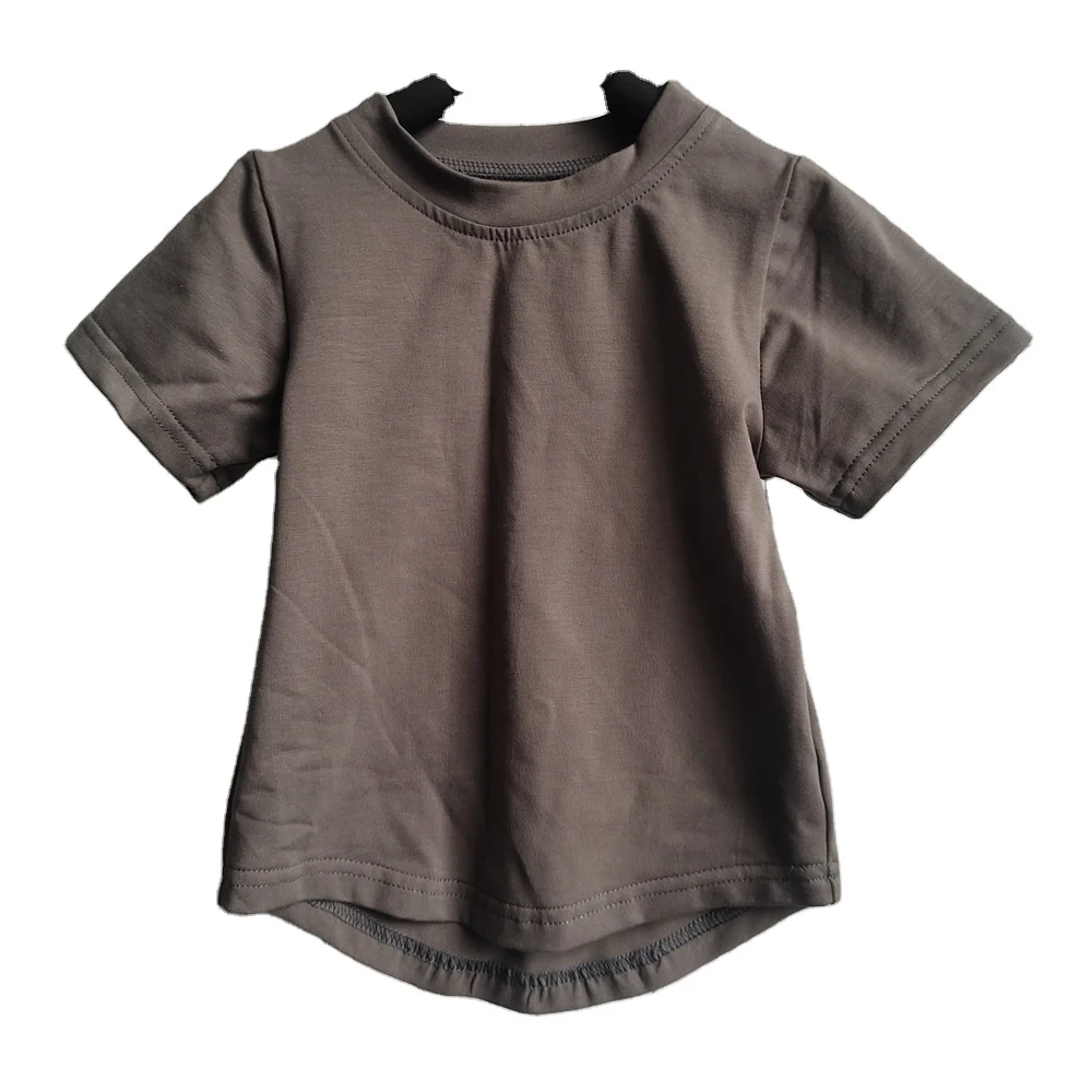 Summer Fashion Kids Girls Solid T-shirts Tees Short Sleeve Cotton Boys Tops Casual Children Shirts Clothes for 0-6T - Image 3