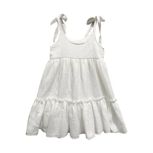 Custom Summer 100% Cotton Muslin Baby Girl Breathable Kids  Dress Sweet Princess Dresses