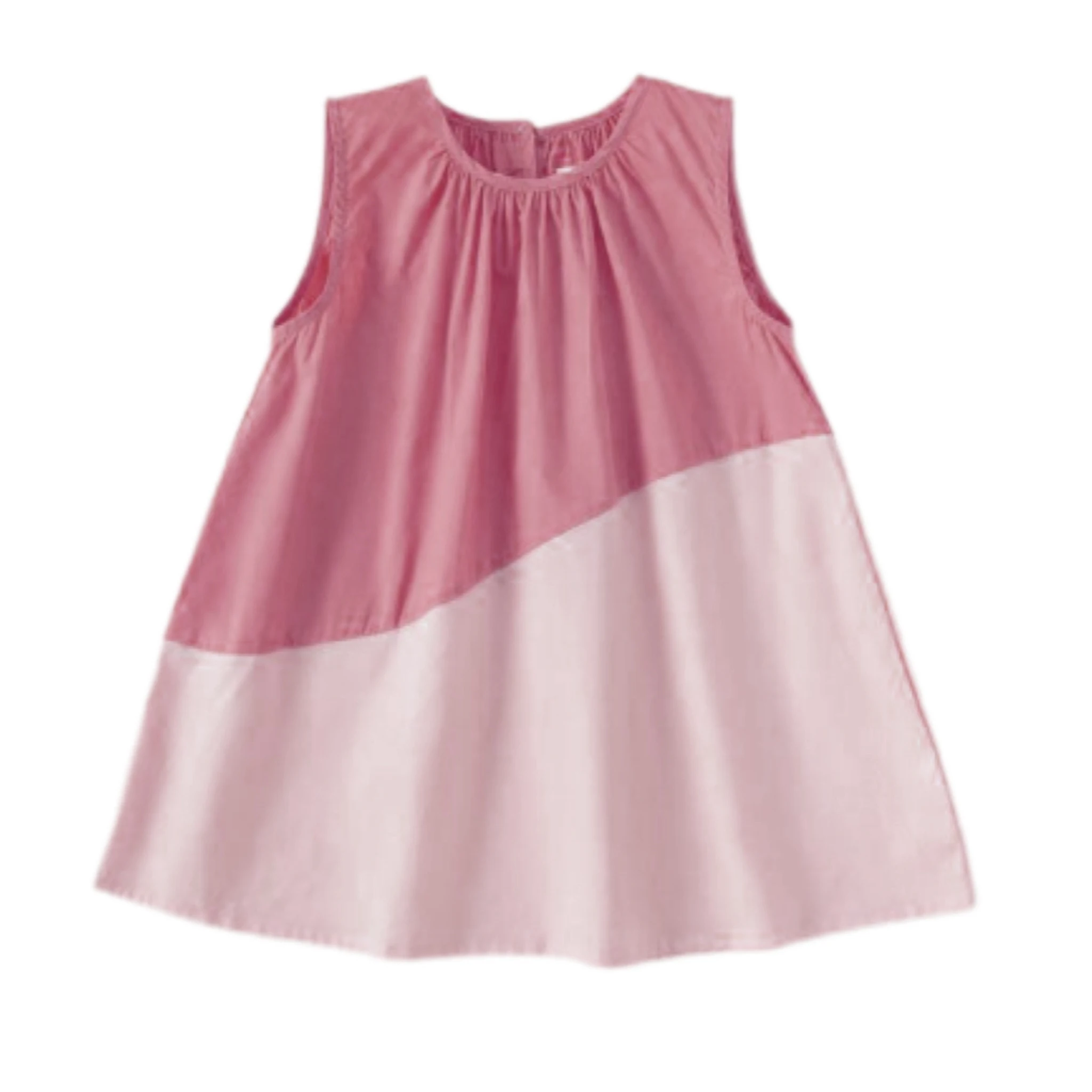 Custom Baby Infant Girls Color Mixed Solid Knitted Cotton Sleeveless Dress for Summer - Image 3