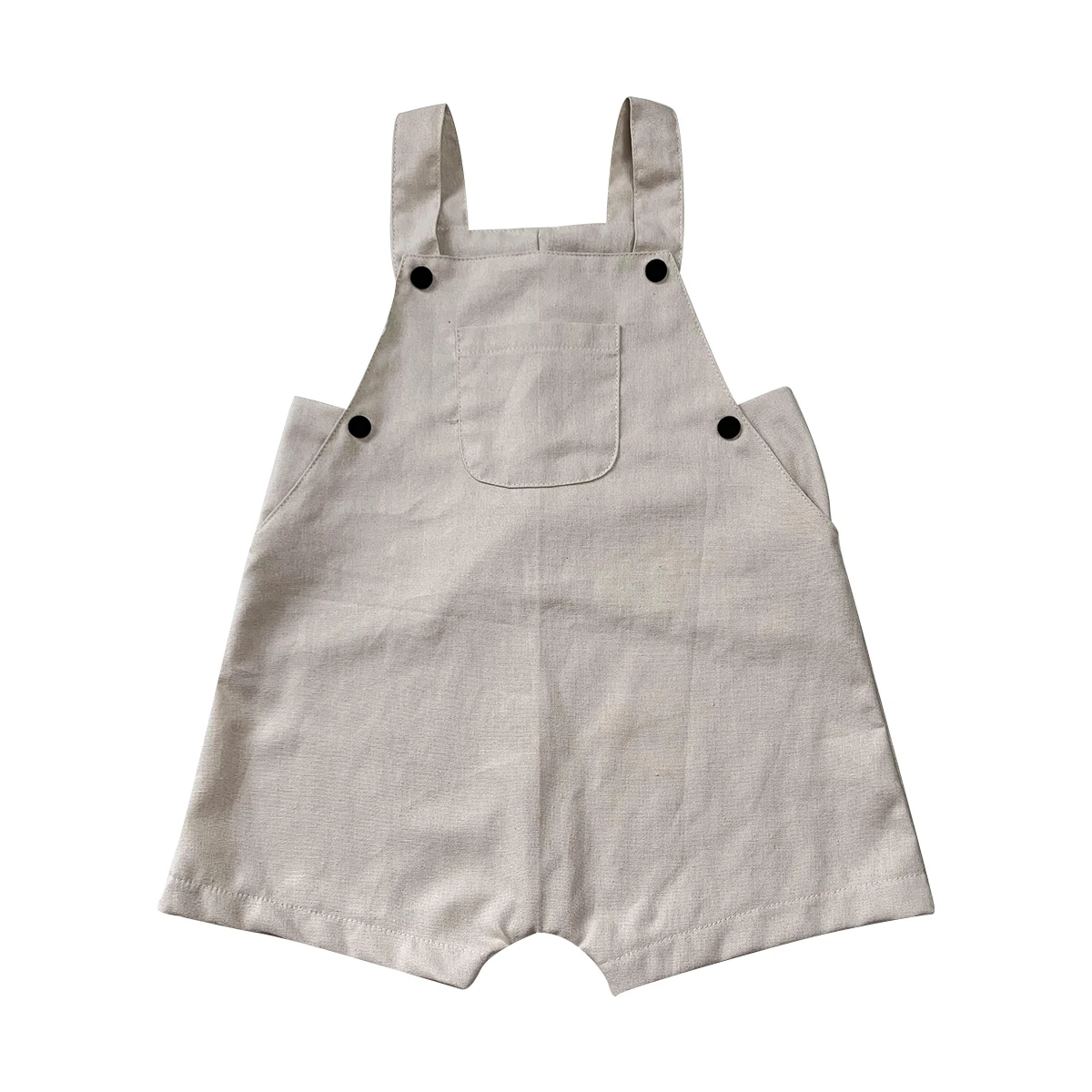 Great Quality Linen 100% Cotton Suspender Overall Custom Color Baby Rompers for Summer