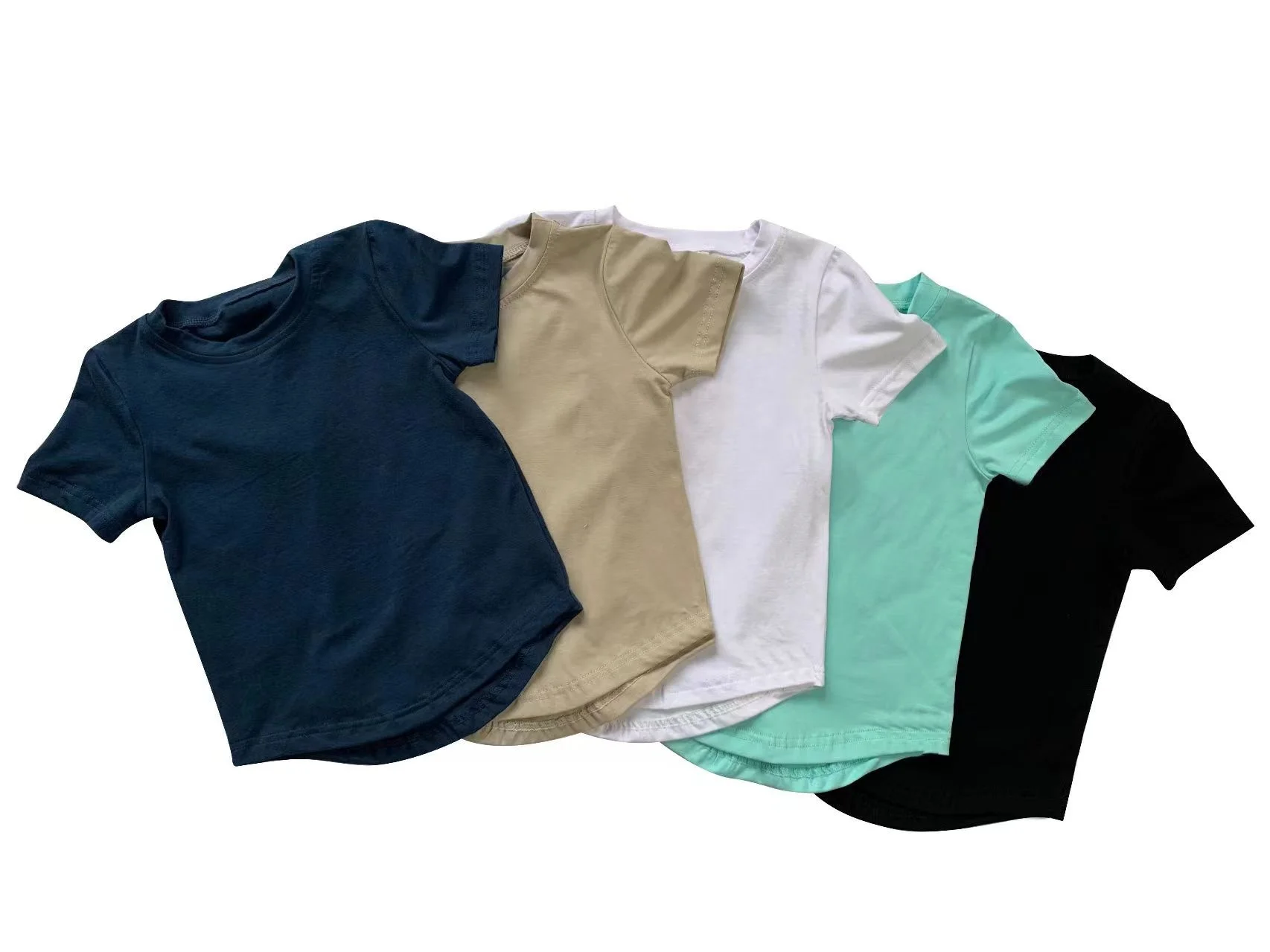 Custom Toddler Baby Unisex Boys Girls Summer Curved Bottom Cotton T-shirt Kids Short Sleeve Shirt Baby Casual Clothing - Image 2