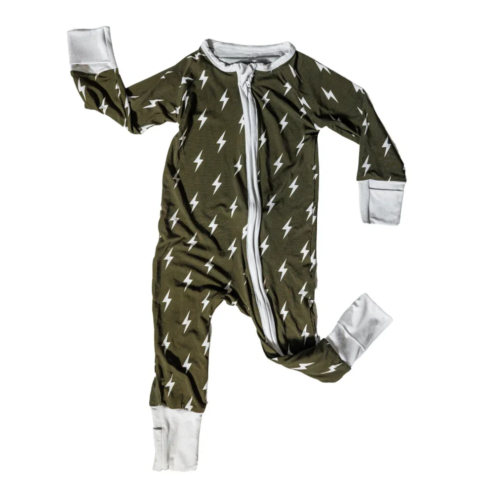 Baby Boys Girls Camouflage Pattern Bamboo Pajamas Zippered Romper Newborn One-piece Bodysuit Baby Toddler Clothing - Image 4