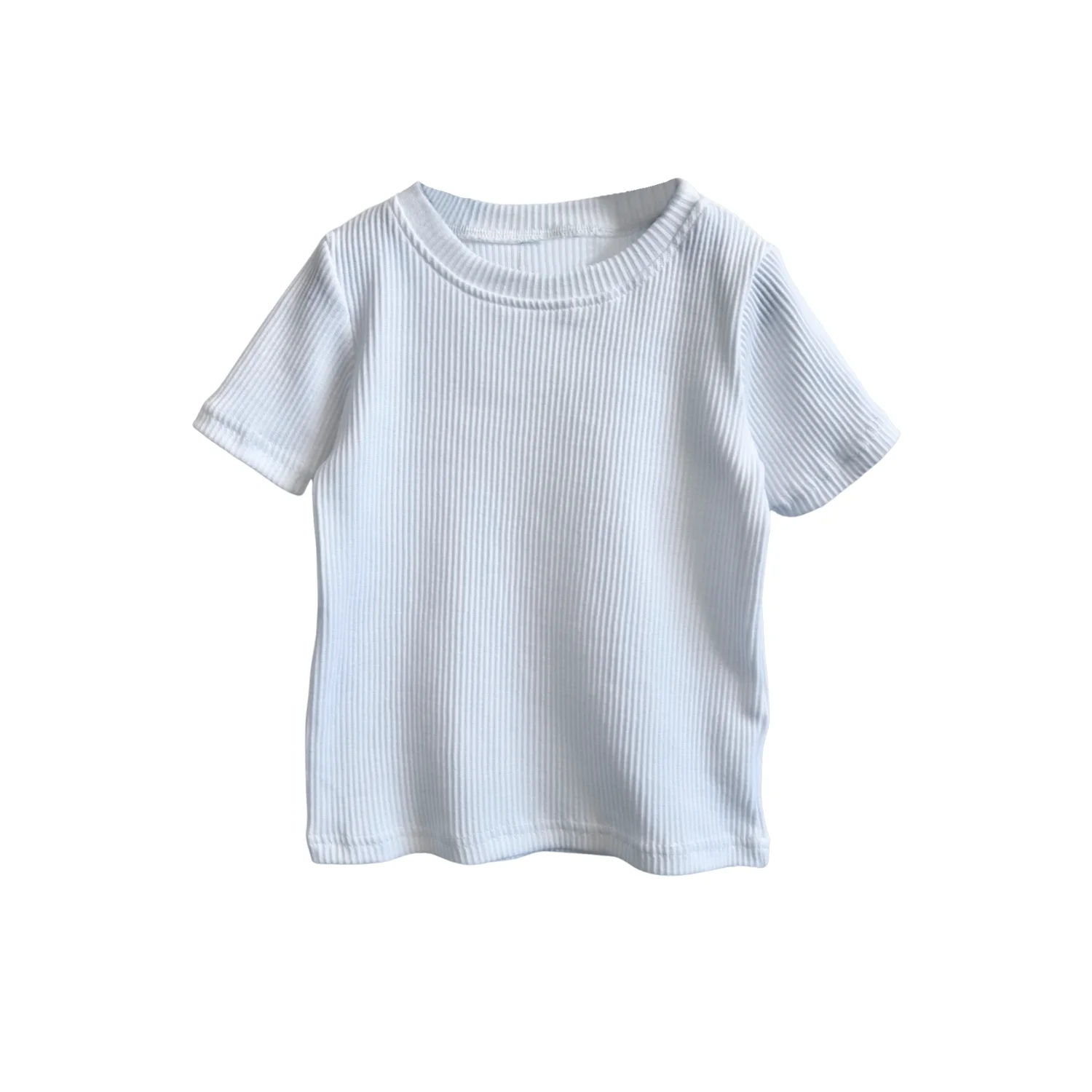 Comfortable Sweatshirt Children's Suit Cotton Pit Stripe Rib 2 Pieces Summer Set Suitable for 0 - 8 Years Old Baby Suit - Image 4