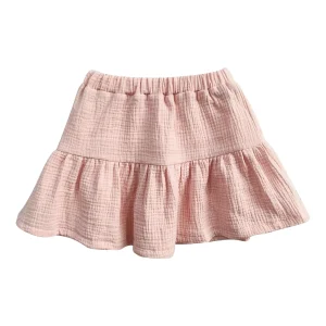 Hot Sell Baby Girls Crape Skirt High Waist Fashion Children Solid Color Skirts