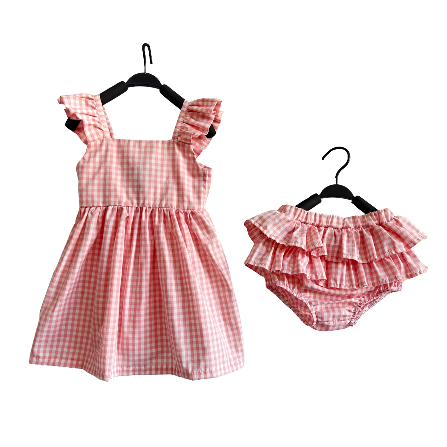 Princess Style Baby Toddler Girl 100% Cotton Dress with Bloomer Flying Sleeve Ruffle Bowknot Tie Dress - Image 4