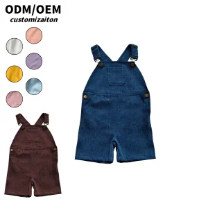 Summer Trendy Individual Kids Denim Overalls Bright and Sporty Casual Baby Rompers for Boys and Girls