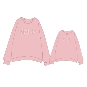 Custom Embossed Design Mommy and Me Family  Match Top Clothes Sweatshirt