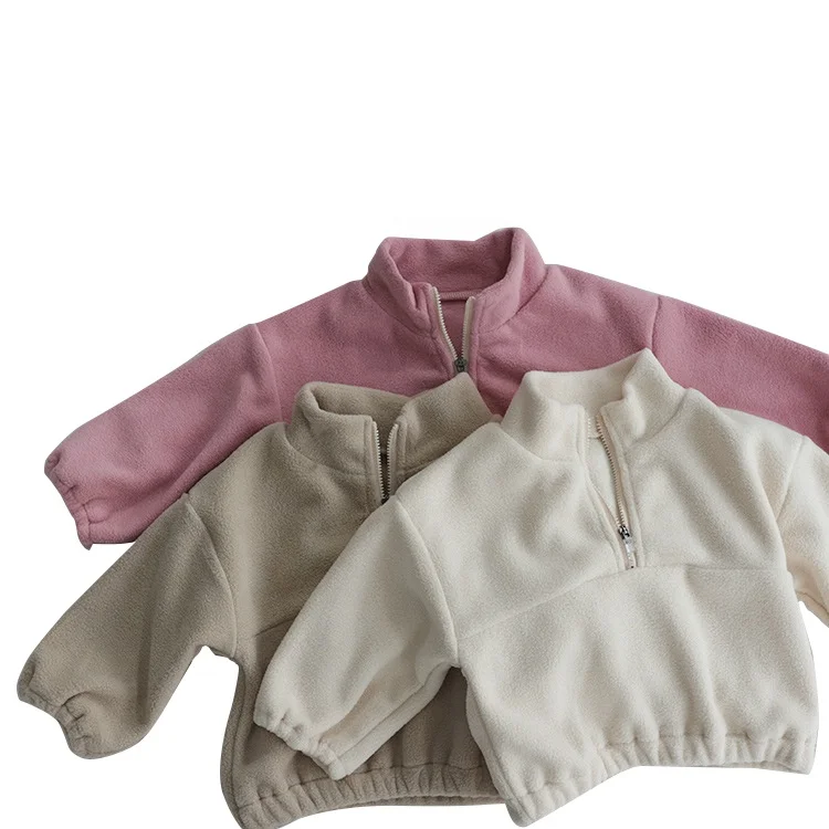 Custom Winter Warm Baby Toddler Double Fleece Boys Girls Long Sleeve Clothes Tracksuit Clothes Sets - Image 4