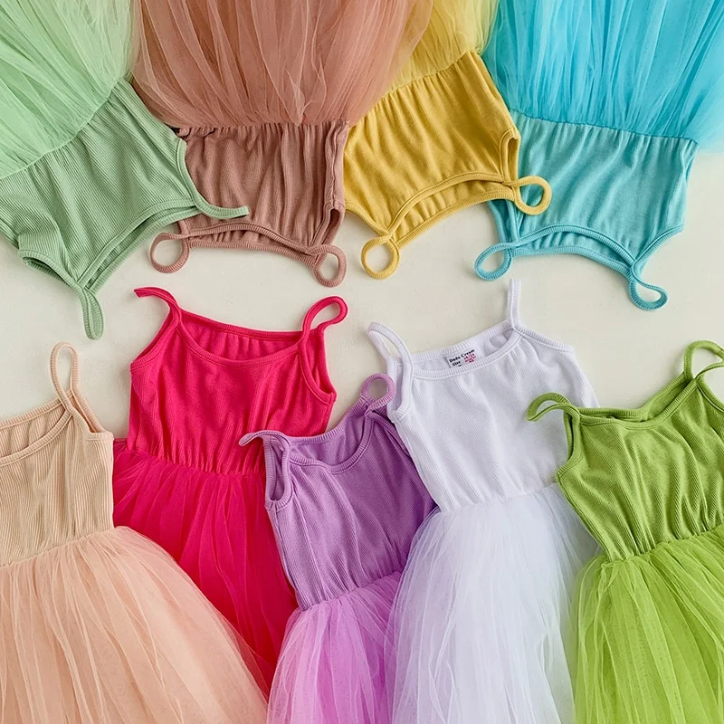 RTS Hot Sell Little Girl Summer Ruffle Neck Sleeveless Linen Cotton Blend Long Dress - Image 5