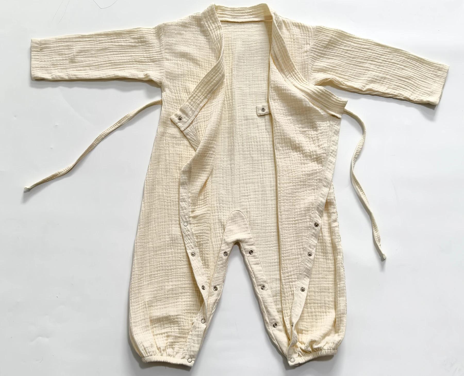 Unisex Classic Design Muslin Cotton Bodysuit for Infants Newborn Summer Romper Button Soft Long Sleeves Western for Baby Girls - Image 5