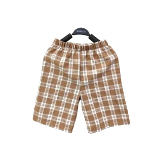 Wholesale Summer Boy's Pants & Shorts New Style 100% Cotton Plaid Pattern Custom Colors for Babies