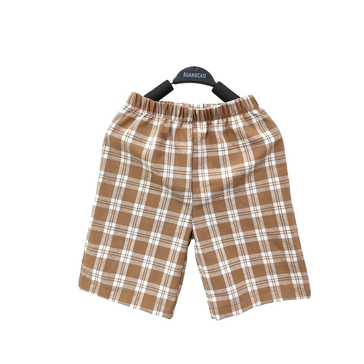 Wholesale Summer Boy's Pants & Shorts New Style 100% Cotton Plaid Pattern Custom Colors for Babies