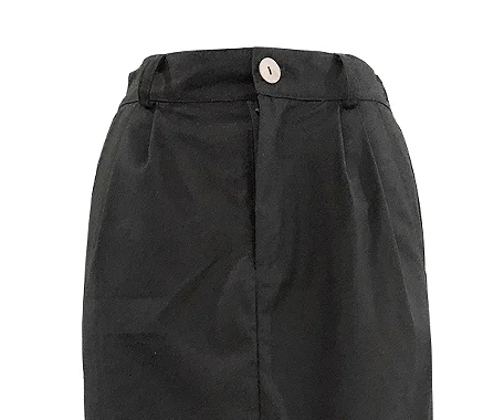High Quality Black Cotton and Linen+lining Summer Skirt Length Casual Women's Half Length Skirt - Image 4