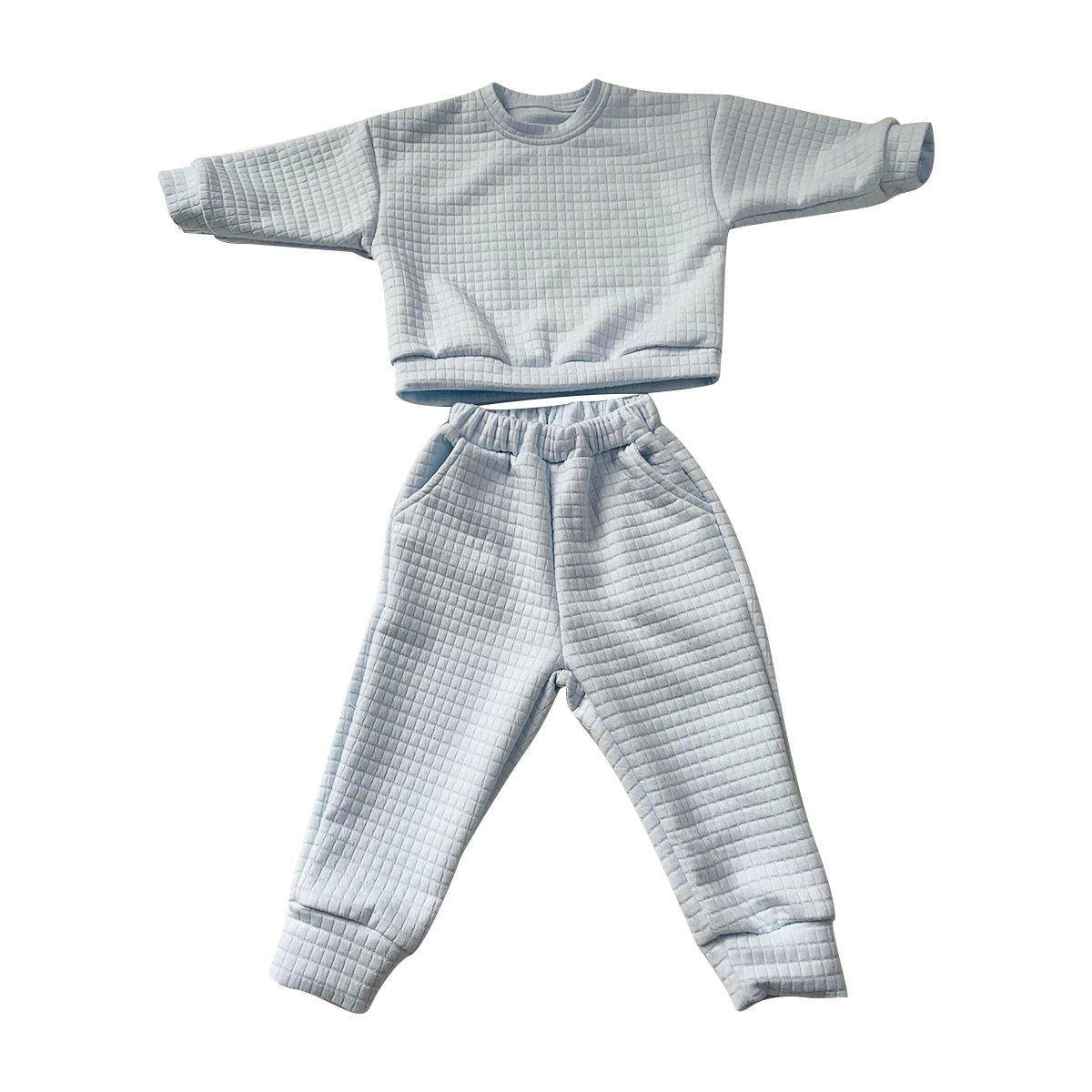 Hot Sale Quilted Solid Color Sweatershirt Match Trousers Baby Clothing Sets Autumn Kids Clothes Set for 0-6T - Image 5