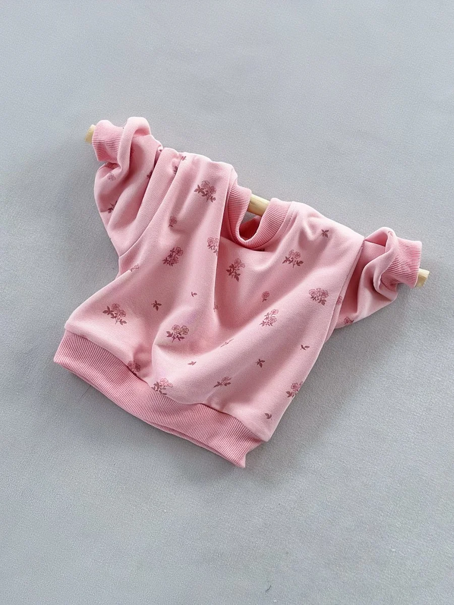 New Arrival Ready to Ship Kids Long Sleeve Flower Pattern Sweatshirt French Terry High Quality Pullover Baby Clothing - Image 5