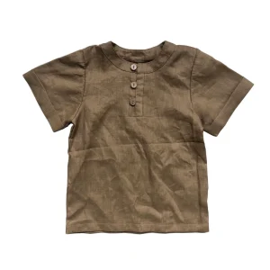 New Arrival Children's Solid Color Shirt Newborn Shirt Cotton Linen Button Summer Baby Boy Clothing Shirt