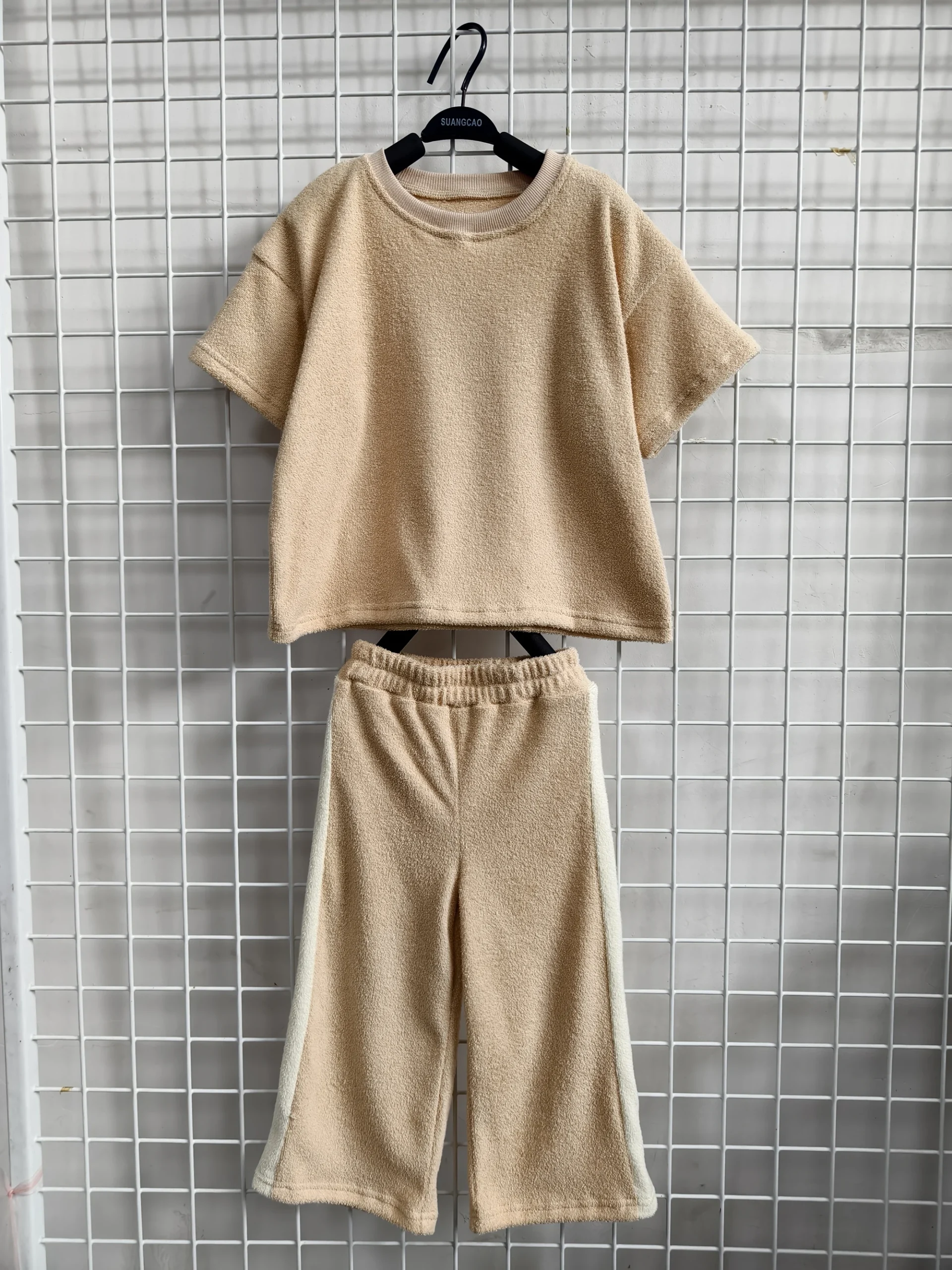 Summer Kids Short Sporty Casual Sweat-absorbing and Washable Fashionable and Trendy Towel Cloth Set - Image 3