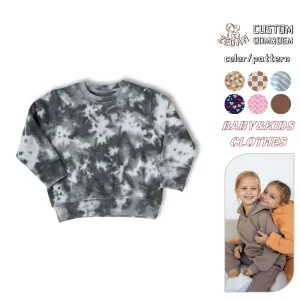 Spring Kids Toddler Unisex Tie-Dye Long Sleeve Sweatshirt Boys Girls Crewneck Baby Casual Pullover