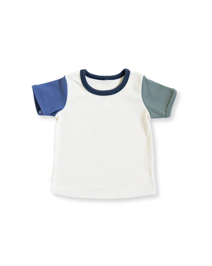 Newly Designed Boutique Summer T-shirt Custom Color-blocked Baby Knitted T-shirt Short Sleeve Tops - Image 3