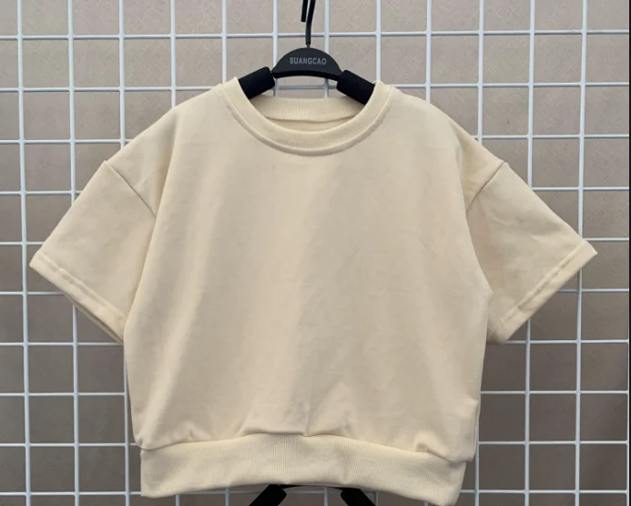 Factory Price Waffle Cotton Solid Color Short Sleeve Fallow Baby Clothing Sets for Summer - Image 5